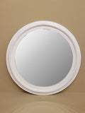 Brush Grey Round Mirror