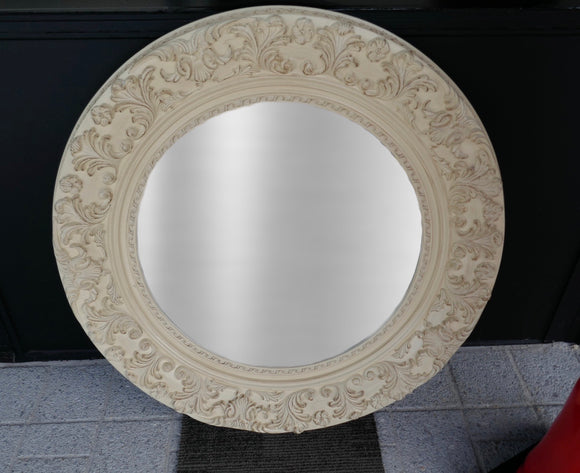 Cream Round Mirror