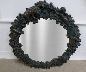 Bronze Cherub Mirror